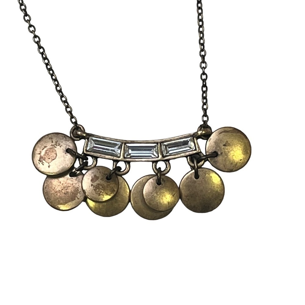 J Crew Art Deco Metal Charm Necklace